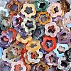 Natural & Synthetic Mixed Gemstone Hollow Flower Pendants PW-WG95796-01-1