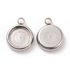 Tarnish Resistant 304 Stainless Steel Pendant Cabochon Settings STAS-K202-03C-P-4