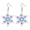 304 Stainless Steel Glass Seed Beads Snowflake Dangle Earrings EJEW-MZ00537-01-3