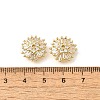 Flower Brass Clear Cubic Zirconia Bead Caps KK-V008-07G-3
