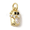 Brass Micro Pave Clear Cubic Zirconia Pendants KK-R162-017C-G-1