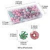 42Pcs 7 Colors Christmas Theme Printed Natural Wooden Beads WOOD-FS0001-04-5