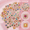 WADORN 180Pcs 18 Colors Square Glass Rhinestone Ornament Accessories DIY-WR0002-74-3