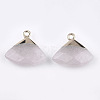 Electroplate Natural Rose Quartz Pendants G-T112-04I-2