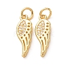 Brass Micro Pave Clear Cubic Zirconia Pendants CU-E003-18G-30-1