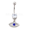 Evil Eye Drop Belly Button Rings for Women AJEW-C010-01P-1