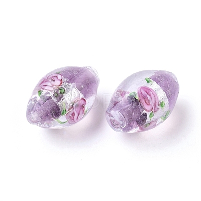 Handmade Silver Foil Glass Lampwork Beads X-LAMP-Q030-02D-1