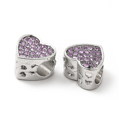 Rack Plating Alloy Rhinestone European Beads PALLOY-P289-46P-1