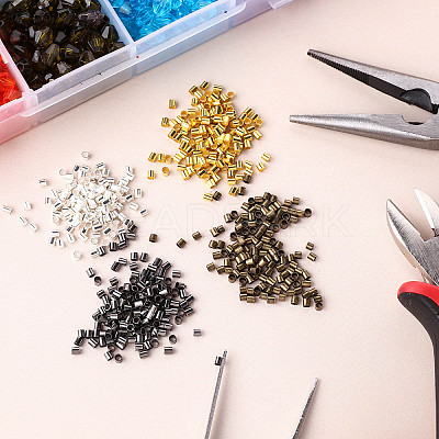 10.4G 4 Colors Brass Crimp Beads KK-YW0001-25-1
