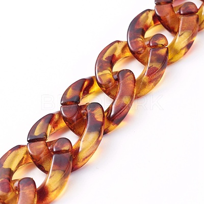 Handmade Acrylic Curb Chains AJEW-JB00679-09-1
