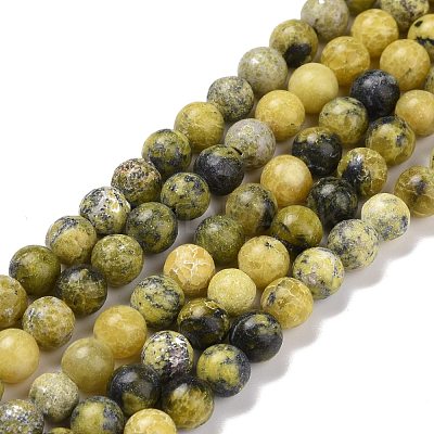 Natural Yellow Turquoise(Jasper) Beads Strands GSR6mmC007-1