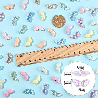 60Pcs 2 Styles Transparent & Opaque UV Plating Acrylic Beads PACR-YW0001-30-1