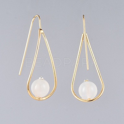 Natural Gemstone Dangle Earrings EJEW-JE03595-1