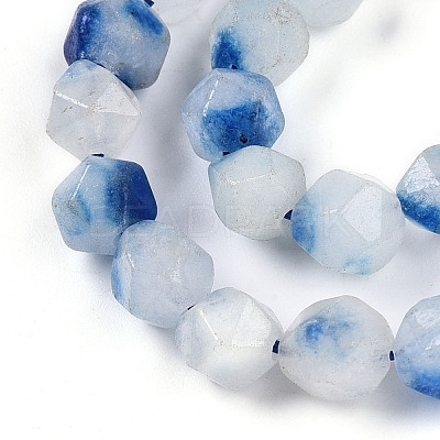 Dyed Natural White Jade Beads Strands G-T139-8mm-45Y-1