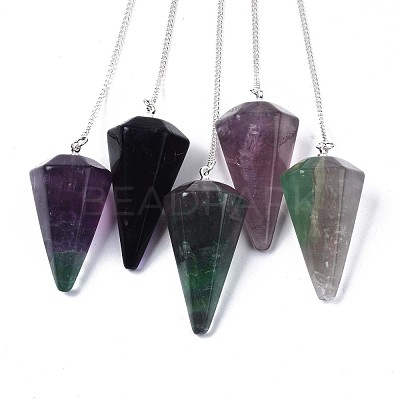 Natural Fluorite Hexagonal Pointed Dowsing Pendulums G-T097-08-1