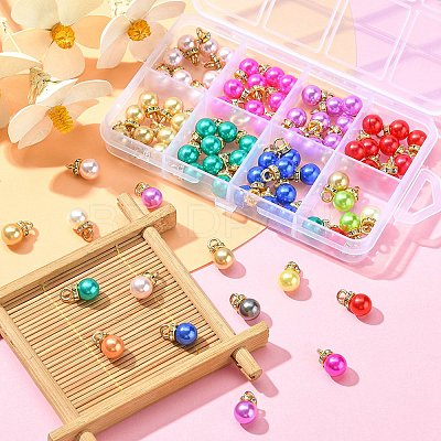 80Pcs 8 Colors ABS Plastic Charms KY-YW0001-29-1