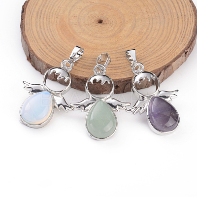 Natural & Synthetic Mixed Gemstone Pendants G-X0005-09P-1