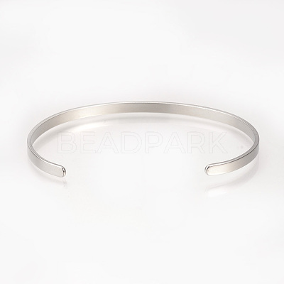 Tarnish Resistant 201 Stainless Steel Cuff Bangles BJEW-Q685-06-1