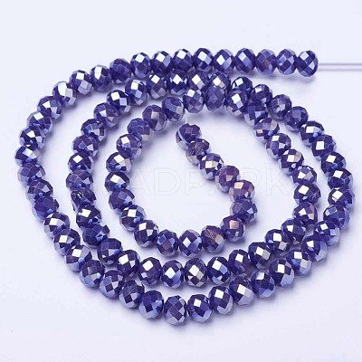 Electroplate Glass Beads Strands EGLA-A034-P8mm-B07-1