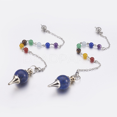 Natural Lapis Lazuli Sphere Dowsing Pendulums MAK-P009-E04-1