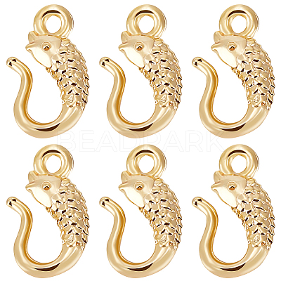 30Pcs Brass S-Hook Clasps KK-BBC0009-34-1