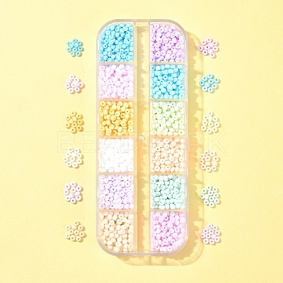 60G 12 Colors 8/0 Opaque Glass Seed Beads SEED-FS0001-28-1
