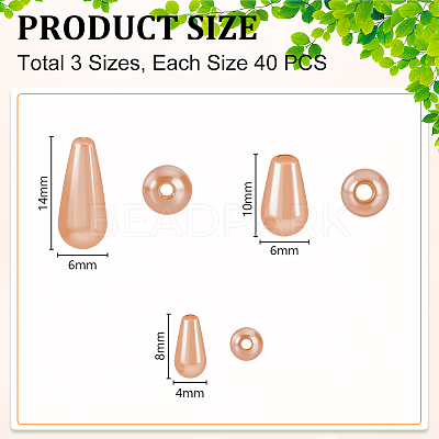 120Pcs 3 Styles ABS Plastic Imitation Pearl Beads FIND-GA0006-90-1