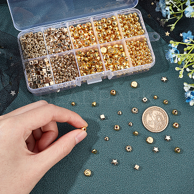 1240Pcs 10 Style CCB Plastic Beads CCB-CA0001-07-1