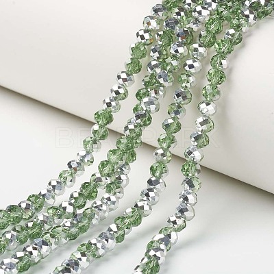 Electroplate Transparent Glass Beads Strands EGLA-A034-T4mm-M06-1