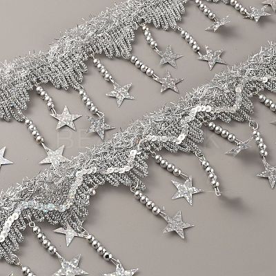 Sparkle Polyester Tassel Lace Trims OCOR-WH0071-023A-1
