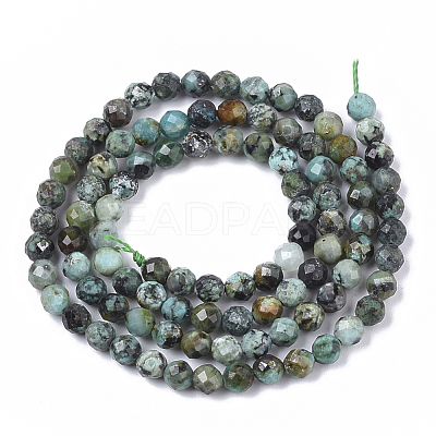 Natural African Turquoise(Jasper) Beads Strands X-G-S361-4mm-002-1