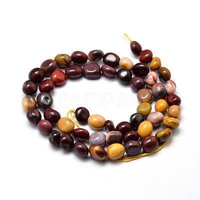 Natural Mookaite Nuggets Beads Strands X-G-J335-35-1