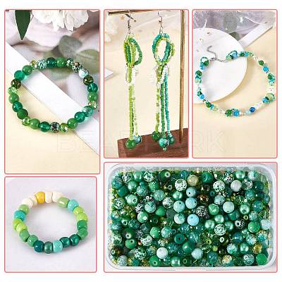 2 Bag Glass Round Beads Set JX547K-1