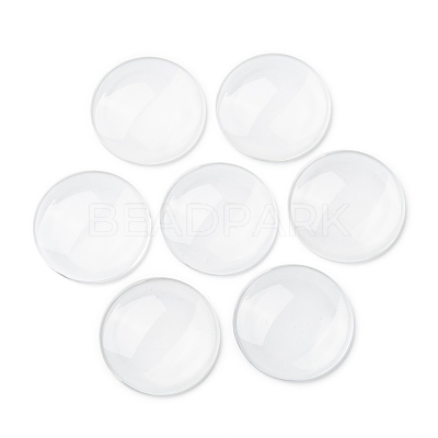 Transparent Glass Cabochons GGLA-R026-35mm-1