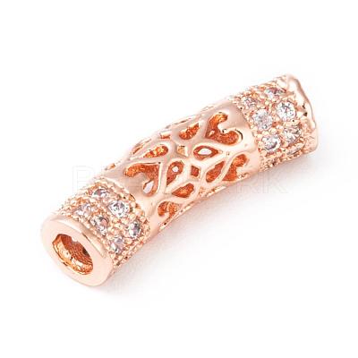 Brass Micro Pave Cubic Zirconia Beads ZIRC-F001-66RG-1