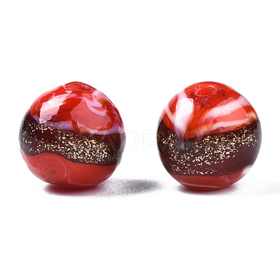 Handmade Gold Sand Lampwork Beads LAMP-N028-001F-1