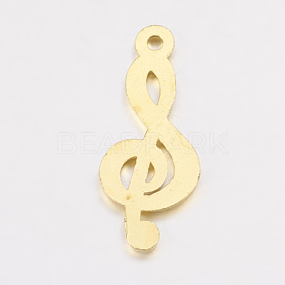 Tibetan Style Alloy Treble Clef Pendants X-TIBEP-R315-G-LF-1