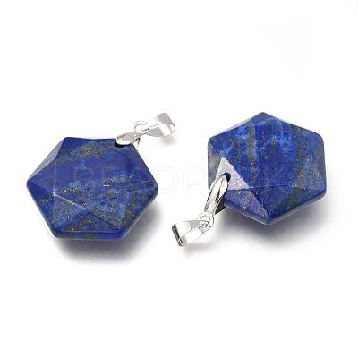 Faceted Natural Lapis Lazuli Pendants G-F340-03B-1
