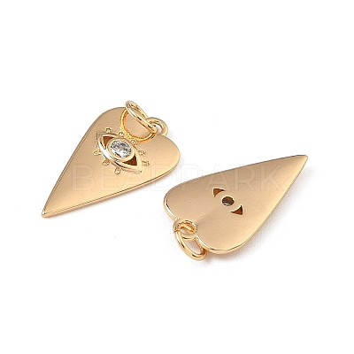 Brass Micro Pave Clear Cubic Zirconia Pendants KK-A280-15G-1