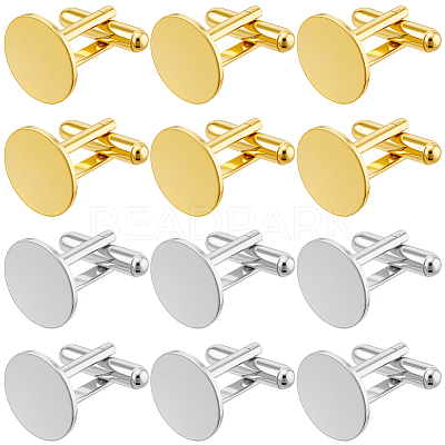 20Pcs 2 Colors Rack Plating Brass Cuff Buttons KK-SC0006-44-1