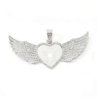 Alloy Pendant Cabochon Settings X-PALLOY-S107-001P-RS-1