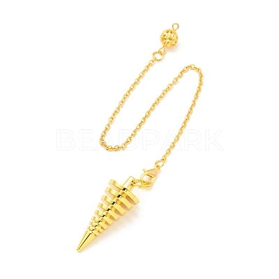 Brass Cable Chain Coil Dowsing Pendulums HJEW-D004-02G-1
