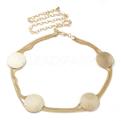 Alloy Flat Round Link Chain Belts AJEW-U019-02KCG-02-1
