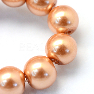 Baking Paint Pearlized Glass Pearl Round Bead Strands HY-Q003-4mm-33-1