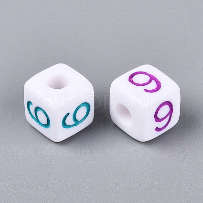 Opaque Acrylic European Large Hole Beads SACR-N020-01A-10-1