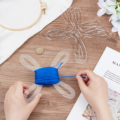 Flower Shape Acrylic Floss Bobbin AJEW-WH0029-71A-1