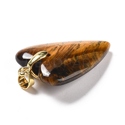 Natural Tiger Eye Pendants G-E570-01G-07-1