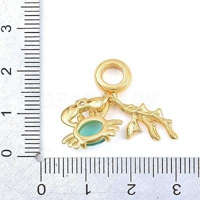 Brass Micro Pave Cubic Zirconia European Dangle Charms KK-CBAEBFB-17G-1