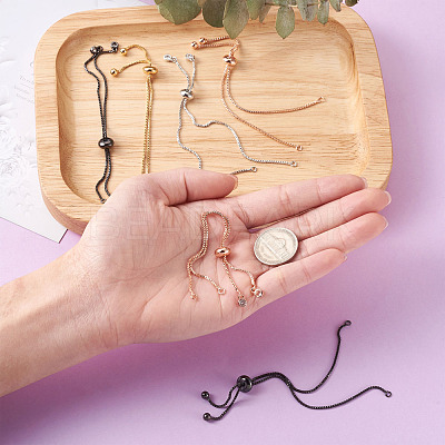 Rack Plating Eco-Friendly Brass Chain Bracelet Making KK-TA0007-84-RS-1