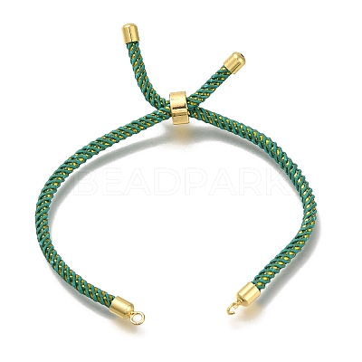 Braided Cotton Cord Slider Bracelet Making MAK-R001-01G-24-1